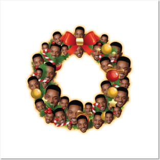 Will Smith Fresh Prince Multiface Christmas Wreath Posters and Art